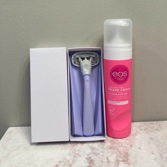 eos Other - Shaving Beauty Bundle EOS Shea Better Shave Cream & Flamingo Razor lilac purple